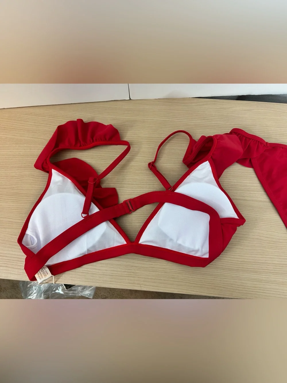 Red Ruffle V-Neck Bikini Set - Women Swim - Picture 7 of 9